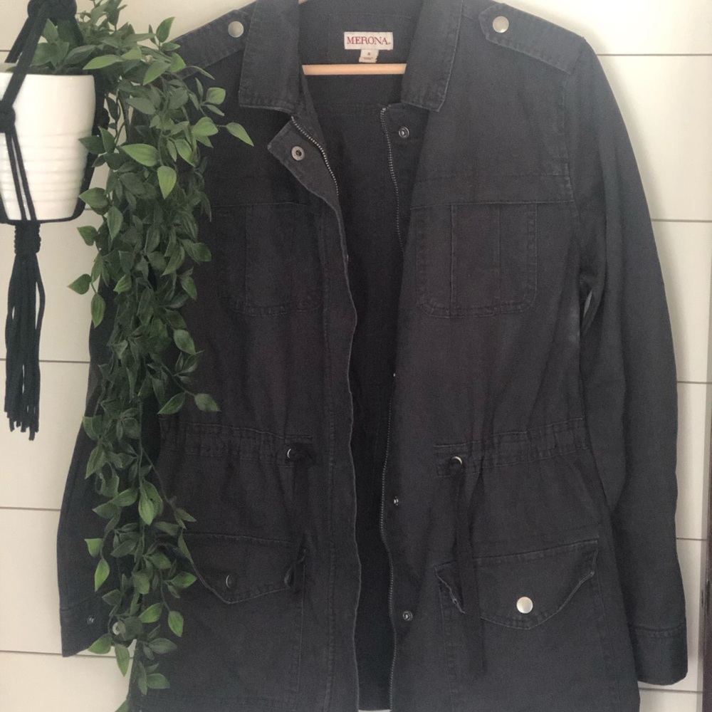 Merona Grey Fall Cargo Jacket - sz small